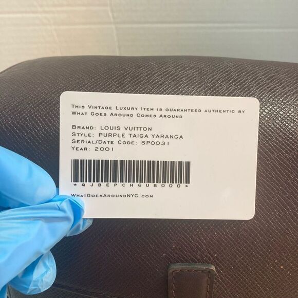 AUTHENTIC LOUIS VUITTON Crossbody Taiga Yaranga Satchel Purple Approx 9X4X10.5 - Picture 8 of 12